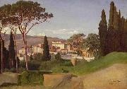 Jean-Achille Benouville View of a Roman Villa oil on canvas